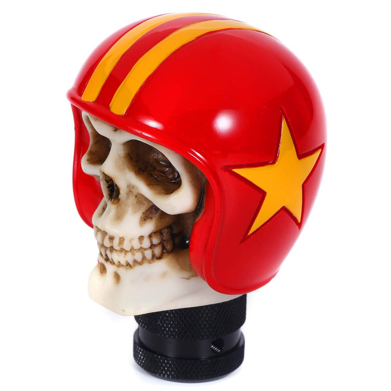  [AUSTRALIA] - Bashineng Automatic Stick Shift Head, Skull Soldier Style Gear Shifter Knob Fit for Most Universal Manual Cars (Red) red