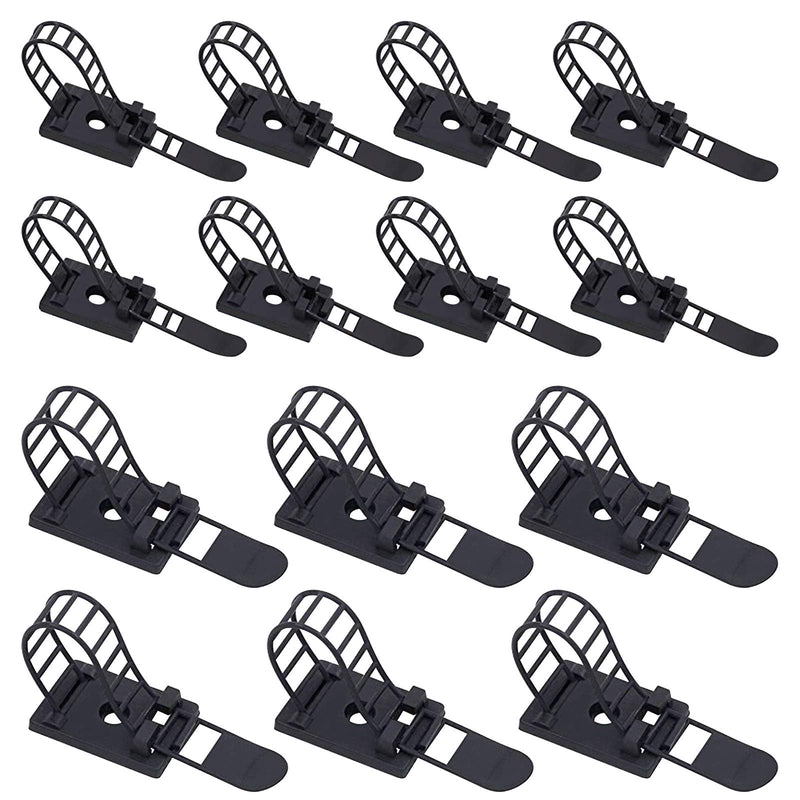  [AUSTRALIA] - Rustark 50Pcs 2 Sizes Adjustable Self-Adhesive Nylon Cable Straps Cable Ties Cord Clamp for Wire Management, Large and Small