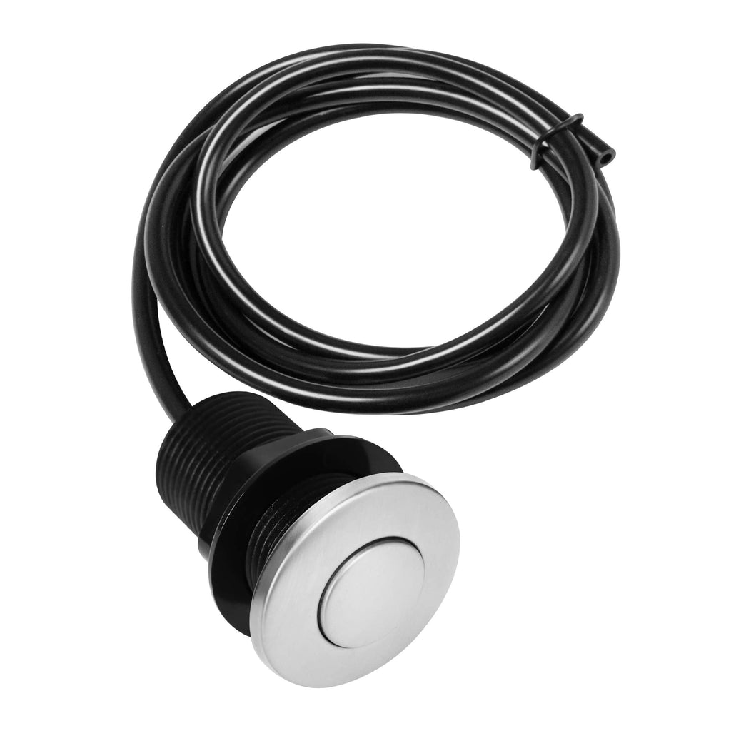  [AUSTRALIA] - Air Activated Switch Button with Air Hose, Sink Top Stainless Steel Brushed Push Button for Food Waste Garbage Disposal Part (Short, 2 Inch) SHORT/2" Brushed Stainless Steel