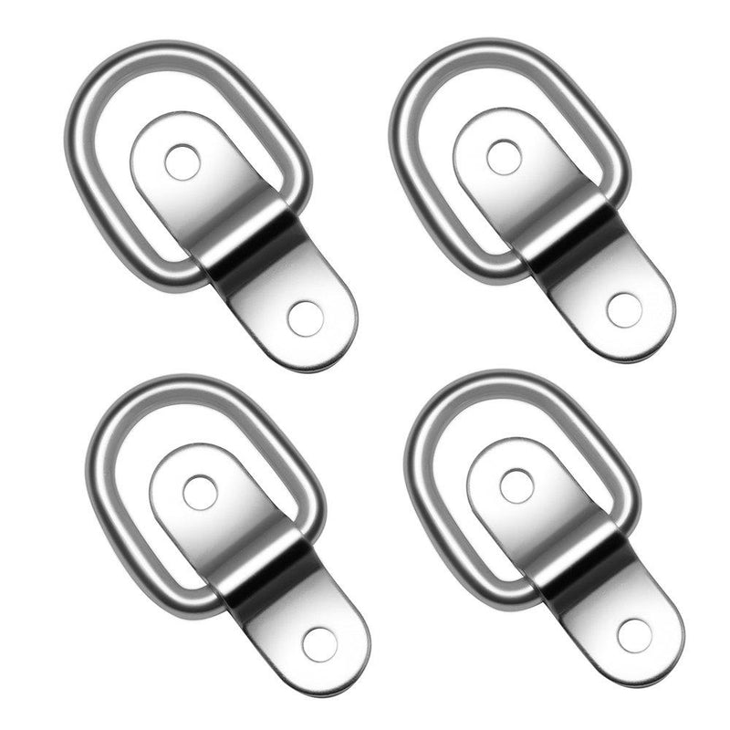  [AUSTRALIA] - Hysagtek 4X Stainless D Ring Tie Downs Trailer Anchors Points with Mounting Bracket, for Cargo Trailer Control