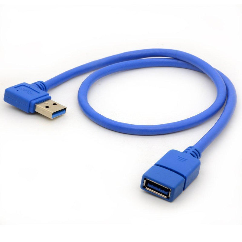 BSHTU 50cm USB 3.0 Extension Cable Left Right Angle 90 Degree Adapter Type A Male to Female High Speed Connection Super Fast 5Gbps Data Transfer Sync Charger Lead (Light) Light - LeoForward Australia