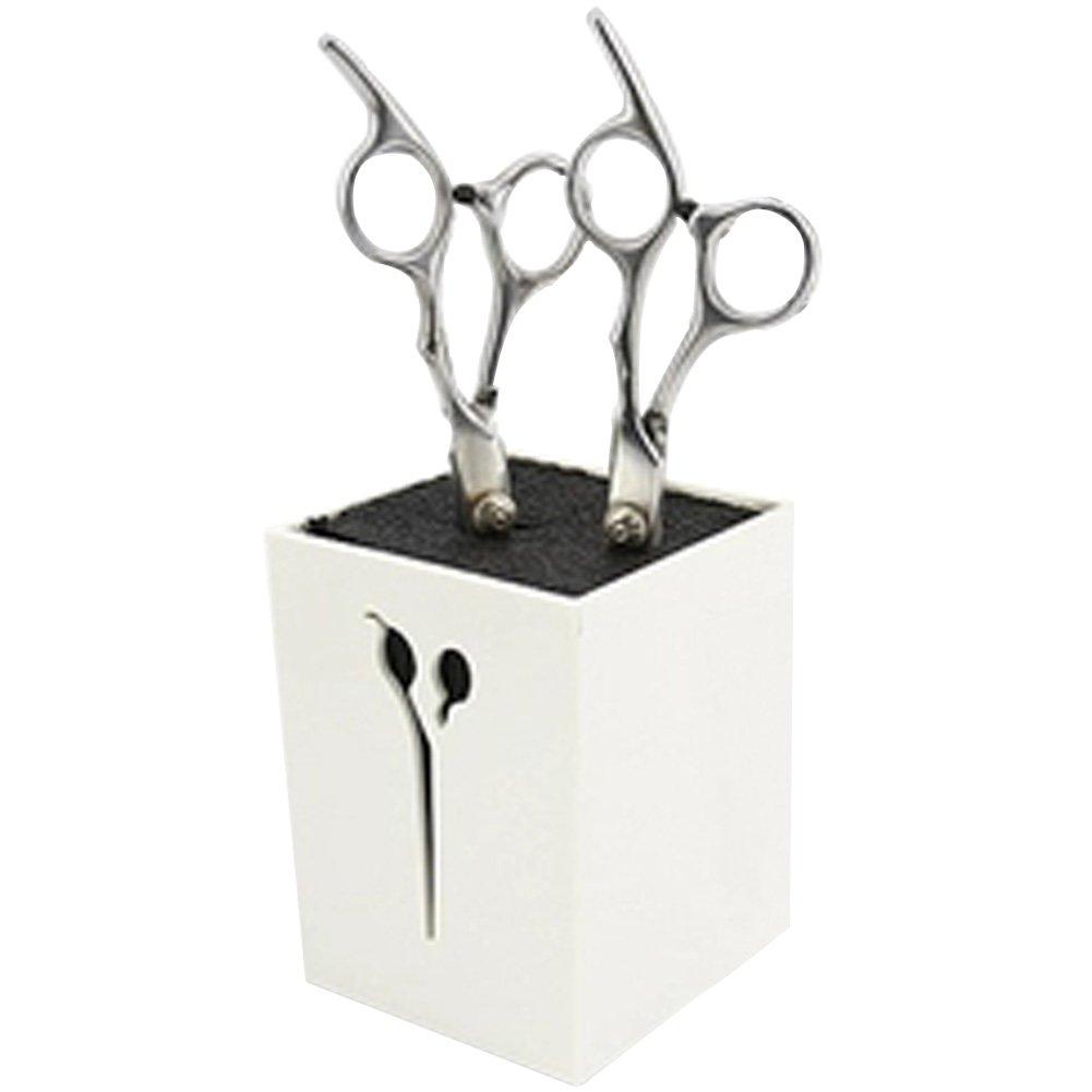 Creation Core Acylic Salon Scissors Combs Clips Storage Holder Box Hairdressing Organizer Rack for Hair Stylist(White) White - LeoForward Australia