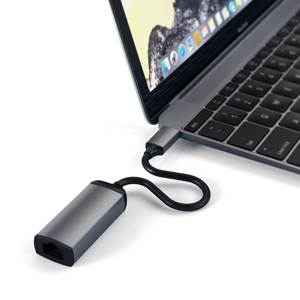 Satechi Aluminum Type-C Gigabit Ethernet Adapter - Compatible with 2020/2019 MacBook Pro, 2020/2018 MacBook Air, 2020/2018 iPad Pro (Space Gray) Space Gray - LeoForward Australia