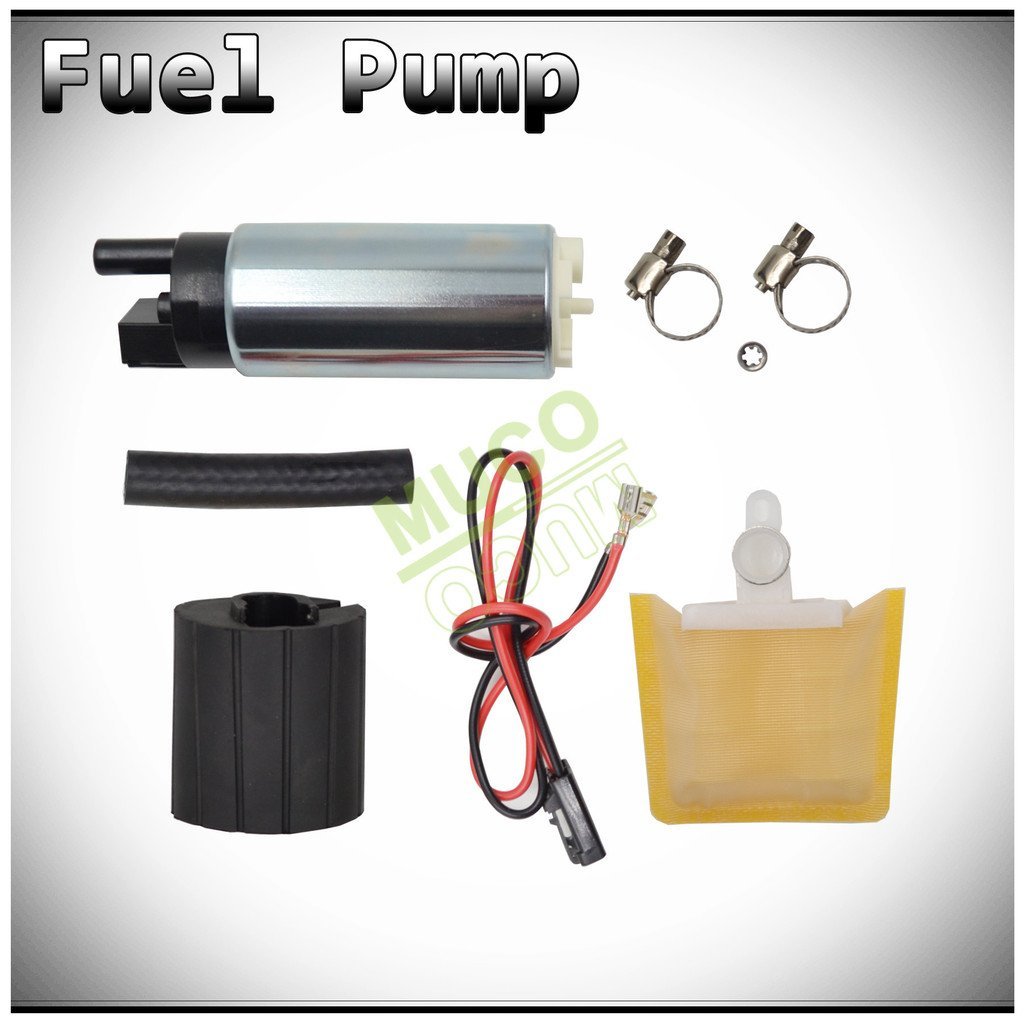 MUCO New 1pc Genuine 255LPH High Flow OE Upgrade Performance Electric Gas Intank EFI Fuel Pump With Strainer/Filter + Rubber Gasket/Hose + Stainless Steel Clamps + Universal Connector Wiring Harness - LeoForward Australia