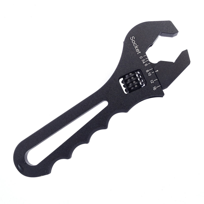  [AUSTRALIA] - ESPEEDER Adjustable AN3-16 Fitting Wrench Aluminun Lightweight Spanner for An Hose Fitting Adapters End Black