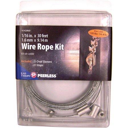  [AUSTRALIA] - Wire Rope Kit with Accessories 1/16" x 30 feet - Flexible Durable Project Cable with Oval Sleeves & Stops Max Load 120 lbs metal wire