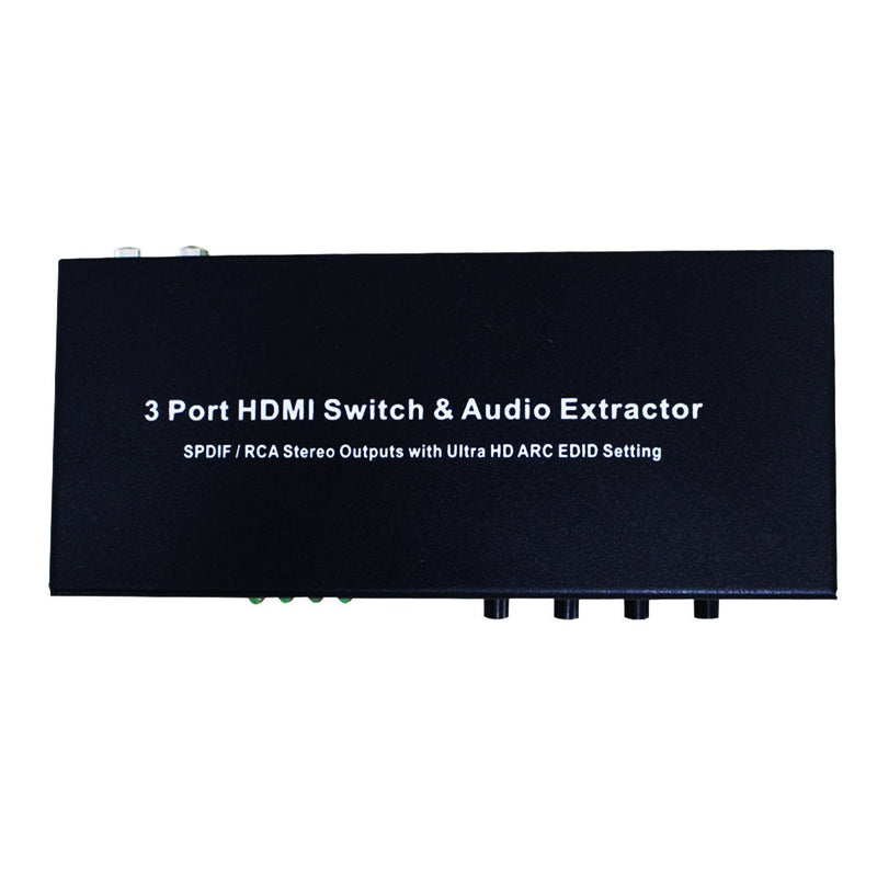  [AUSTRALIA] - 3port HDMI to HDMI+Audio (SPDIF+L/R),3 Port Switch HDMI Audio Extractor SPDIF/RCA Stereo Outputs Whith Oltra HD ARC EDID Setting