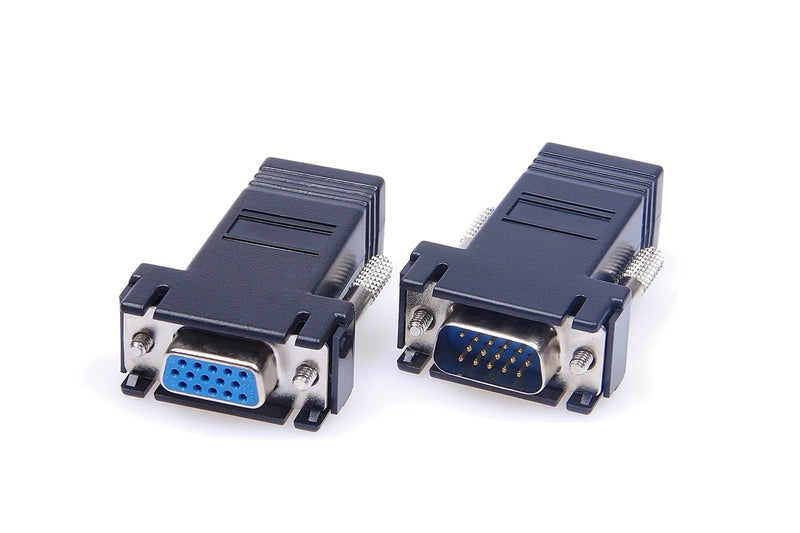 LM YN VGA to RJ45 Adapter Connector 2 Pcs RJ45 Female to VGA Male Female CAT5 CAT6 Support 720P, 1080I, 1080P Analog High-Definition Format Transmission for Multimedia Video, Network Engineering - LeoForward Australia