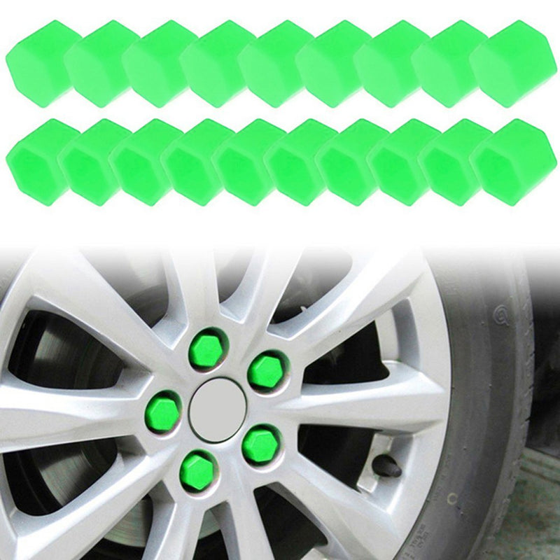  [AUSTRALIA] - Andux Land Wheel Lug Nut Covers Silicone 20PCS LSBHT-01 (Green, 19mm) Green, 19mm