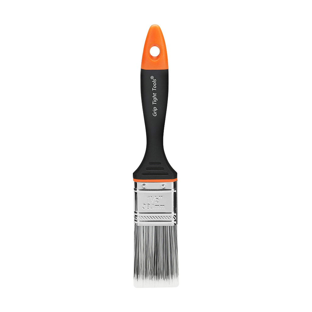  [AUSTRALIA] - Grip Tight Tools Professional Orange Plus Paint Brush with Soft Grip, 1.5-Inch (Black/White)