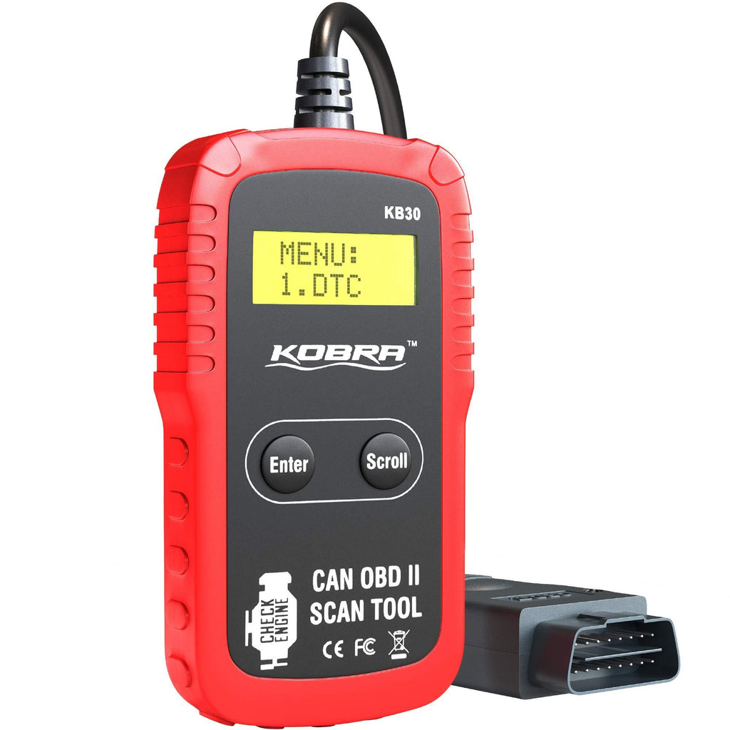 Kobra Newest Version OBD2 Scanner Car Code Reader - Universal Auto OBD Car Diagnostic Tools for All Cars, Automotive Check Engine Readers with Reset (Red and Black) Compact - LeoForward Australia