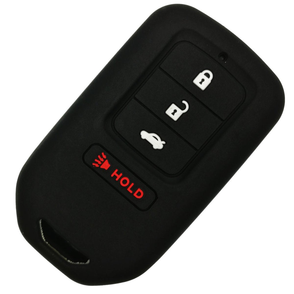  [AUSTRALIA] - Alegender Black Rubber Key Fob Cover Case Remote Holder for 2017 2018 2019 2020 Honda Civic Si Accord Sport Ridgeline CR-V CR-Z Pilot 4 Buttons Smart Key