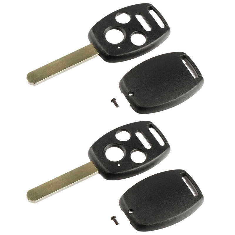  [AUSTRALIA] - Key Fob Keyless Entry Remote Shell Case & Pad fits Honda 2008-2012 Accord / 2006-2013 Civic EX / 2009-2015 Pilot, Set of 2 h-nslot-4b-key-case [2]