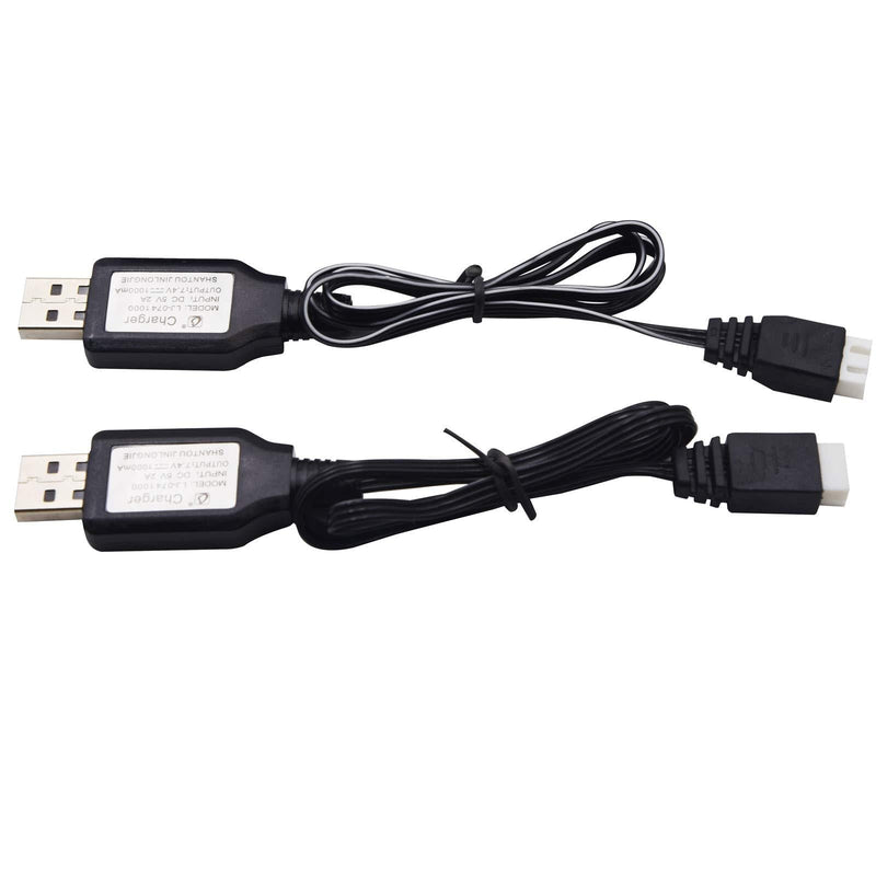 Blomiky 2 Pack 7.4V 1A USB Charger Cable with XH-3P Plug for 7.4V 2S Lipo Battery with XH-3P Connector 7.4V 1A USB XH-3P 2 - LeoForward Australia