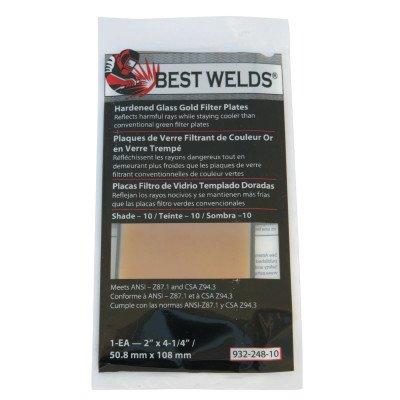  [AUSTRALIA] - Best Welds 901-932-248-10 10 Hardened Glass Gold Filter Plate44; 2 x 4 in.