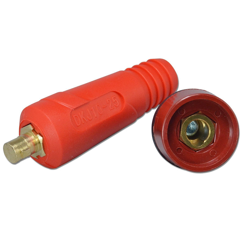  [AUSTRALIA] - DKJ10-25 DKZ10-25 Quick Fitting TIG Dinse Cable Panel Connector Socket With Red Color