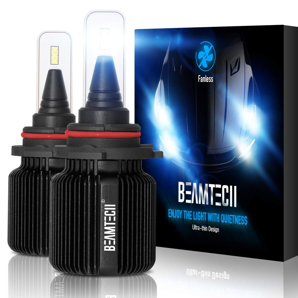  [AUSTRALIA] - BEAMTECH 9005 LED Bulbs,Fanless CSP Y19 Chips 8000 Lumens 6500K Xenon White HB3 Extremely Bright Conversion Kit Ultra Thin All In One Low Fog Light