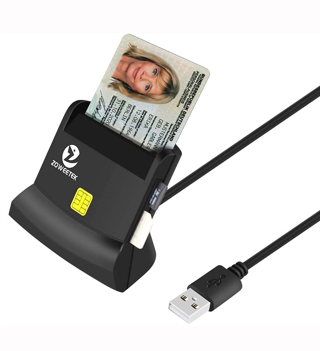 Zoweetek Multi-Function CAC Card Reader, Can Read DOD Military Common Access Smart Card, ID Card, SD, SDHC, SDXC, Micro SD/T-Flash, MMC, Micro SDHC, Micro SDXC and SIM - LeoForward Australia