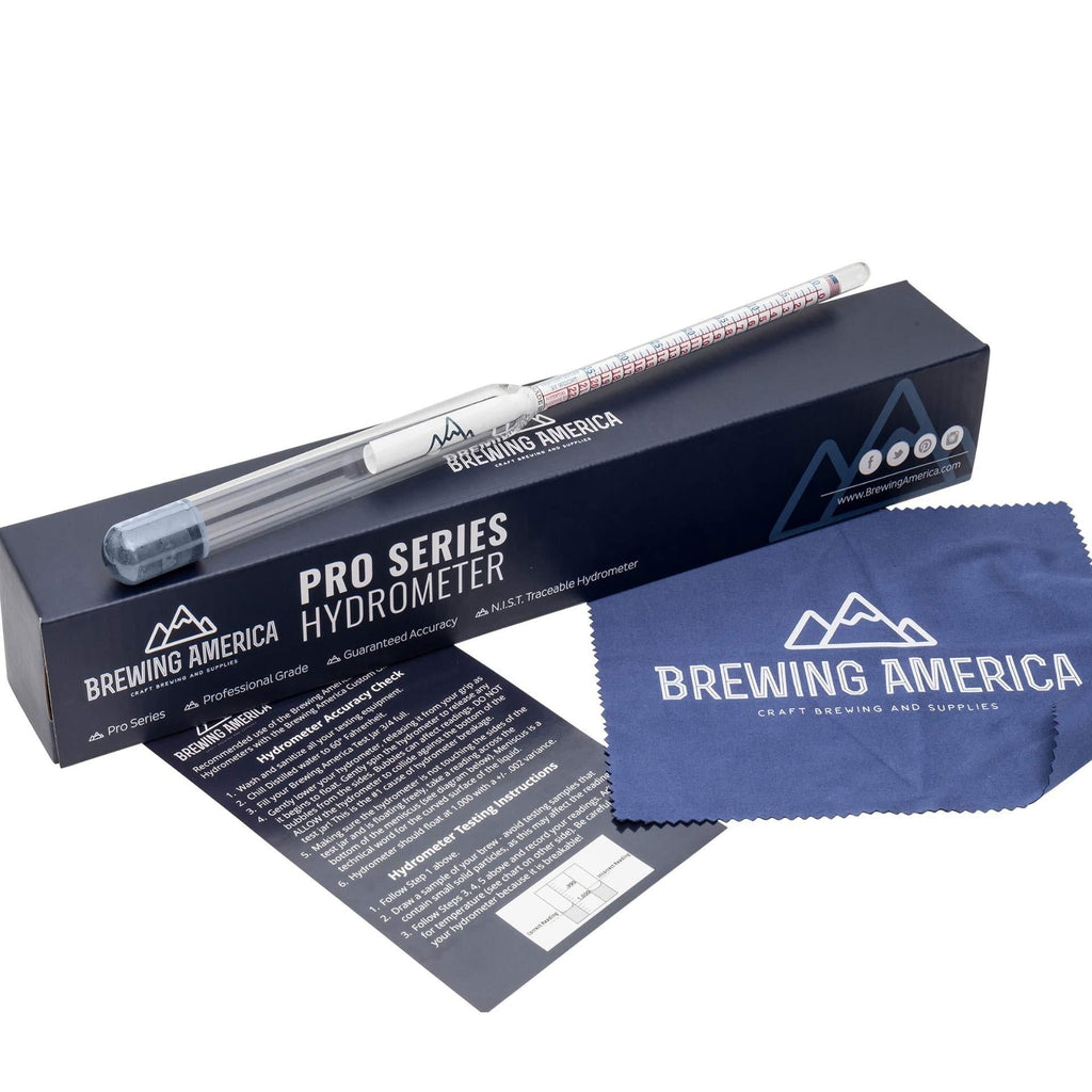 American-Made Specific Gravity Hydrometer Alcohol ABV Tester - Pro Series Fermentation Testing Homebrew: Beer, Wine, Cider, Mead - Triple Scale Hydrometer by Brewing America - LeoForward Australia