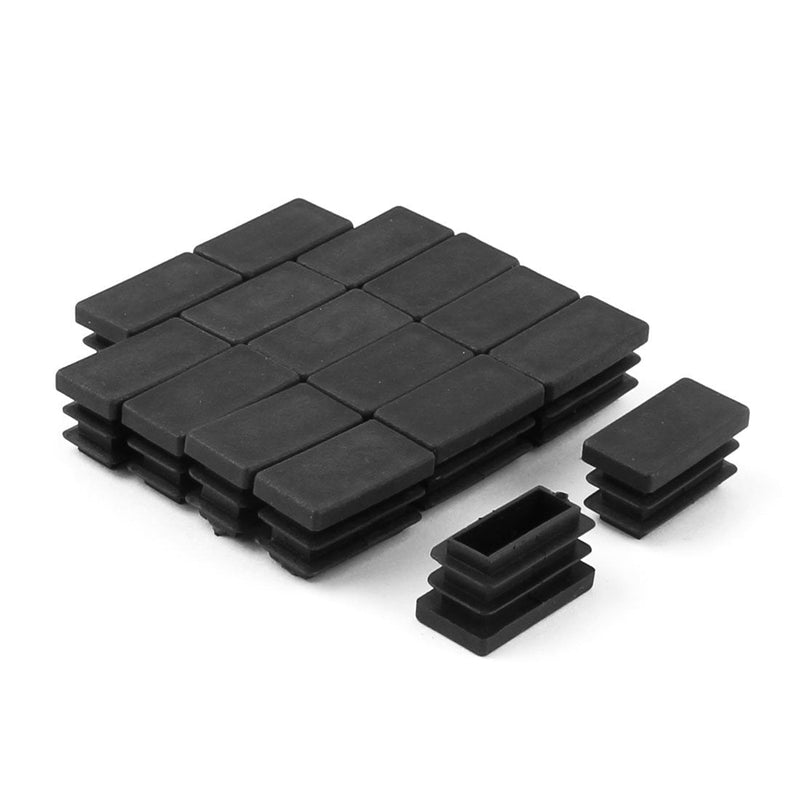  [AUSTRALIA] - Antrader Furniture Foot Table Chair Legs Blanking End Plastic Square Rectangle Tube Inserts Threaded End Blanking Caps Protector Black Set of 32 (26 x 13mm) Rectangle( 1'' x 0.5'', 32pcs)