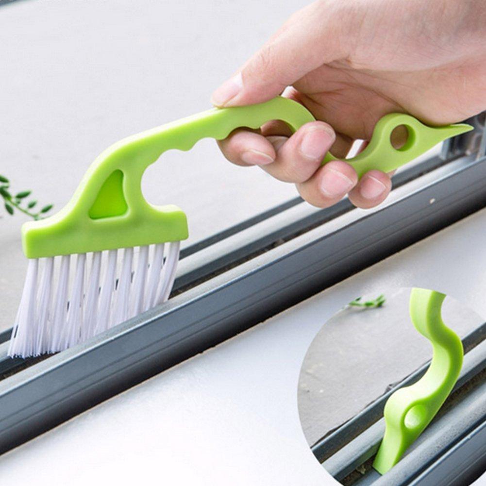 2pcs Hand-held Groove Gap Cleaning Tools Door Window Track Kitchen Cleaning Brushes(Green) Green - LeoForward Australia
