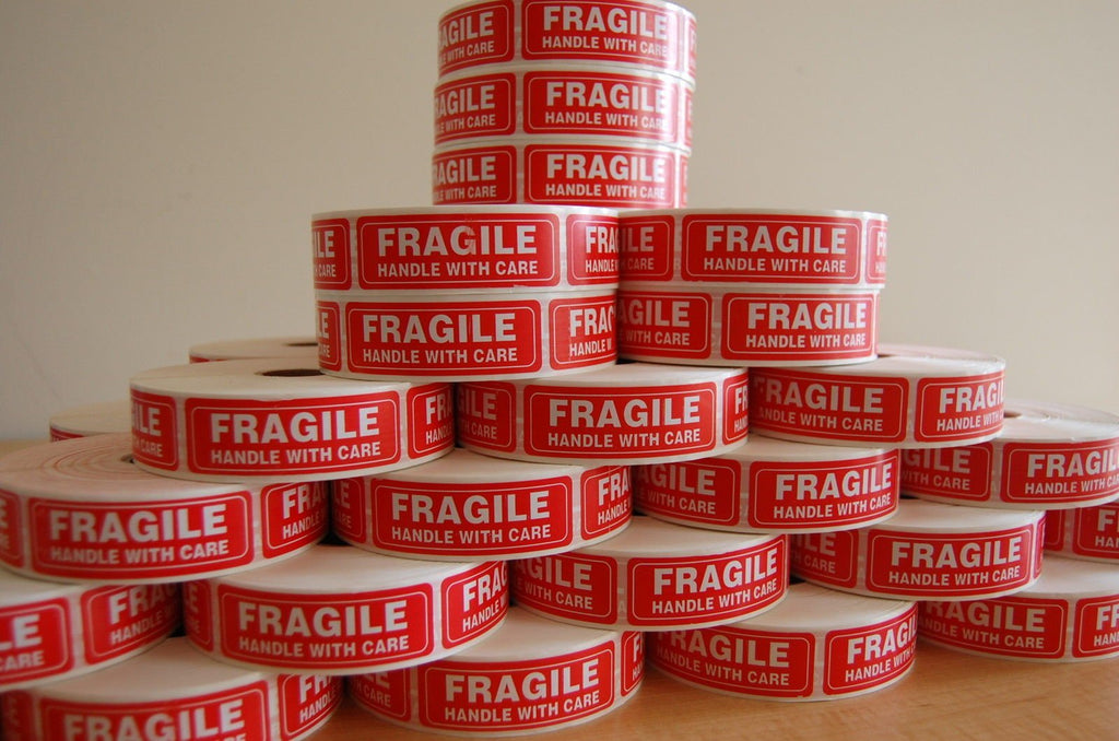 1000 Per Roll 1 x 3 Fragile Handle with Care Stickers Labels, Easy to Peel and Apply (1 Roll) 1 Roll - LeoForward Australia
