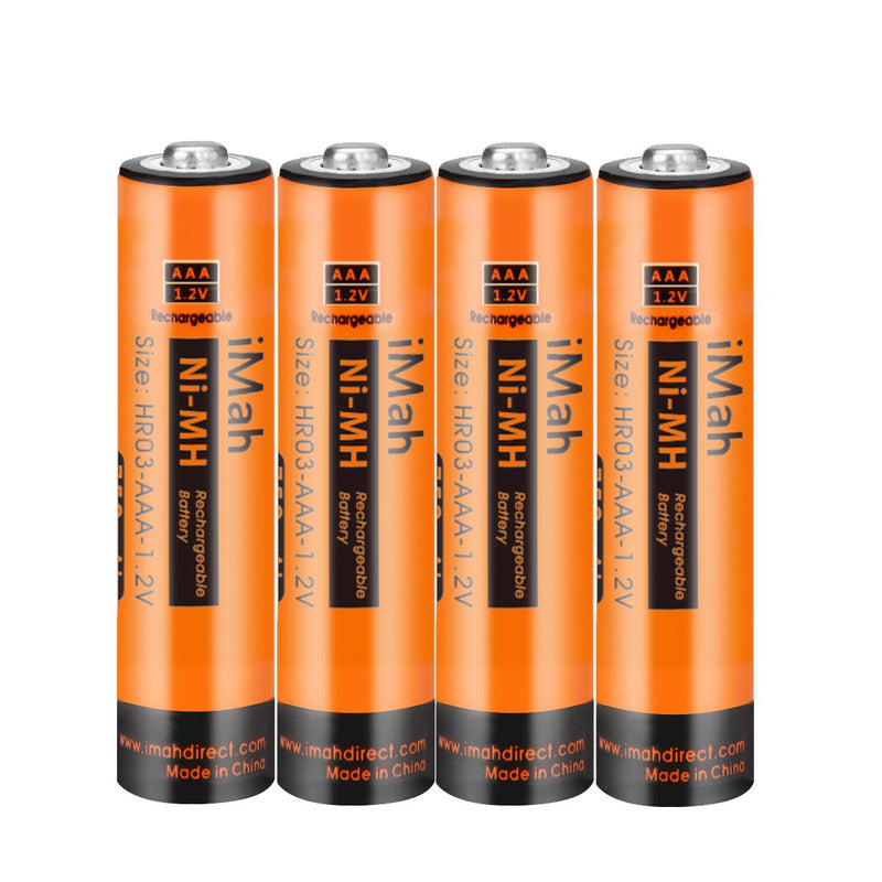  [AUSTRALIA] - 4-Pack iMah 1.2V 750mAh Ni-MH AAA Rechargeable Battery for Panasonic Cordless Phones Also Compatible with BK40AAABU HHR-55AAABU HHR-65AAABU HHR-75AAA/B HHR-4DPA/4B BK30AAABU BT205662 and Solar Lights