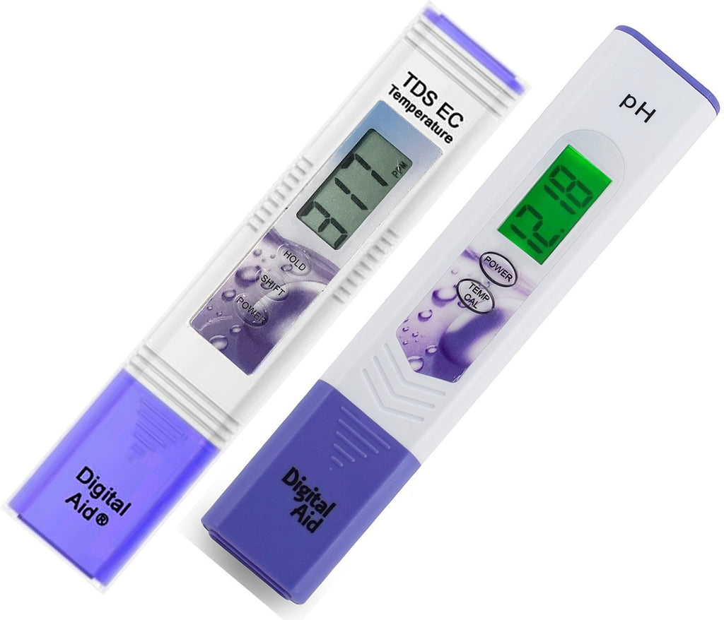 Professional Quality Water Test Meter. Range: 0-9990 ppm. Plus a Professional pH Meter with Large Backlit LCD Screen. Range 0.00 to 14.0 pH. 3 Free pH Buffer Solution Powders Included. - LeoForward Australia