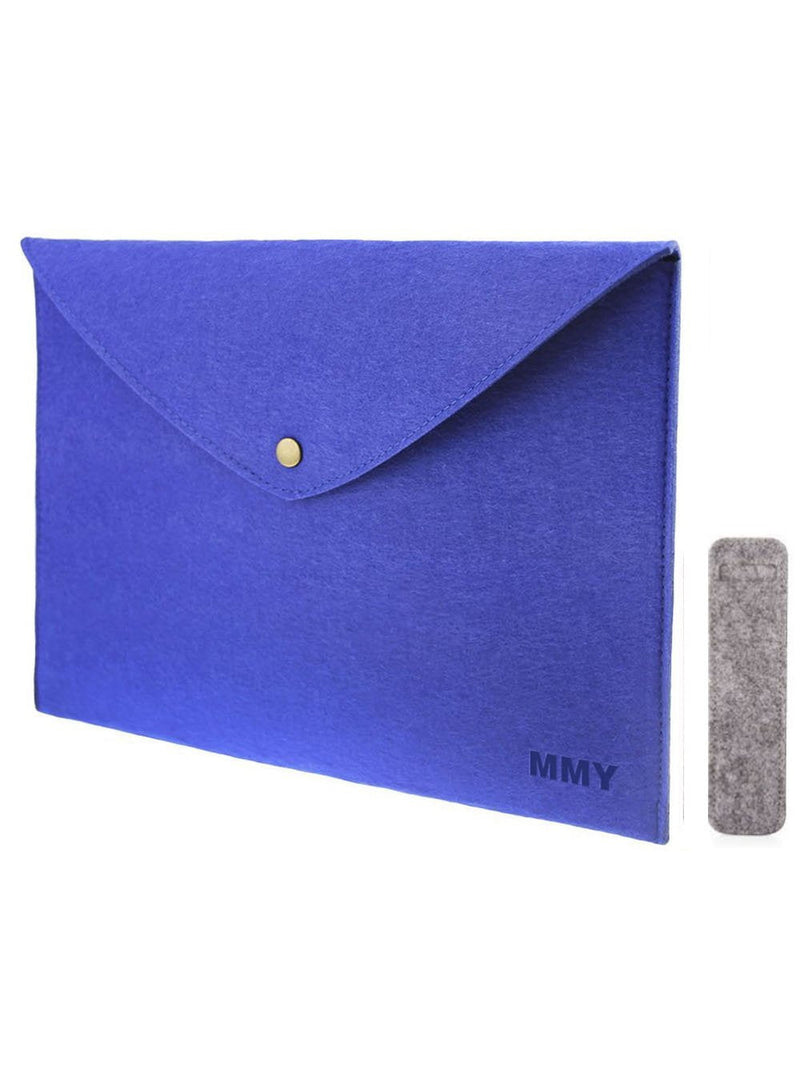  [AUSTRALIA] - OAIMYY Fabric Envelope A4 Paper Document File Folder Pocket Tablet Sleeve Bag for iPad Kit Pouch Briefcases with Snap Button Wallet Handbag+Pen Sleeve (Blue) Blue