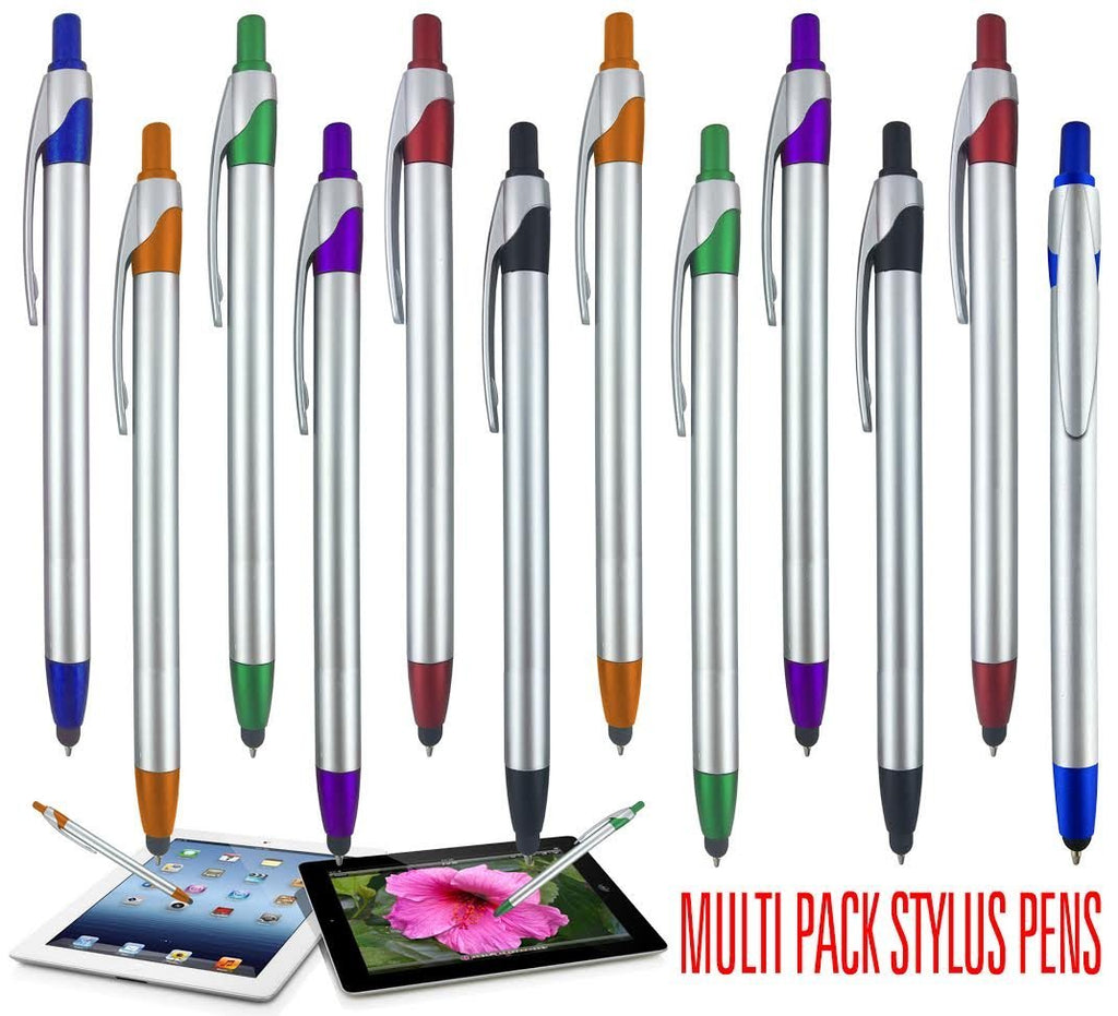 Stylus for Touch Screens Pen with Ball Point Pen,for Universal Touch Screen Devices, for Phones, Ipads,Tablets, iPhone, Samsung Galaxy etc. Assorted Colors (Silver 6 Pack) Silver - LeoForward Australia