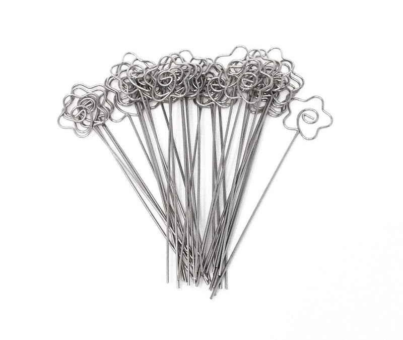  [AUSTRALIA] - Honbay DIY Flower Shape Ring Loop Craft Wire Clip Table Card Note Photo Memo Holder Metal Clamp Clay Cake Decoration Accessories, 30 Piece