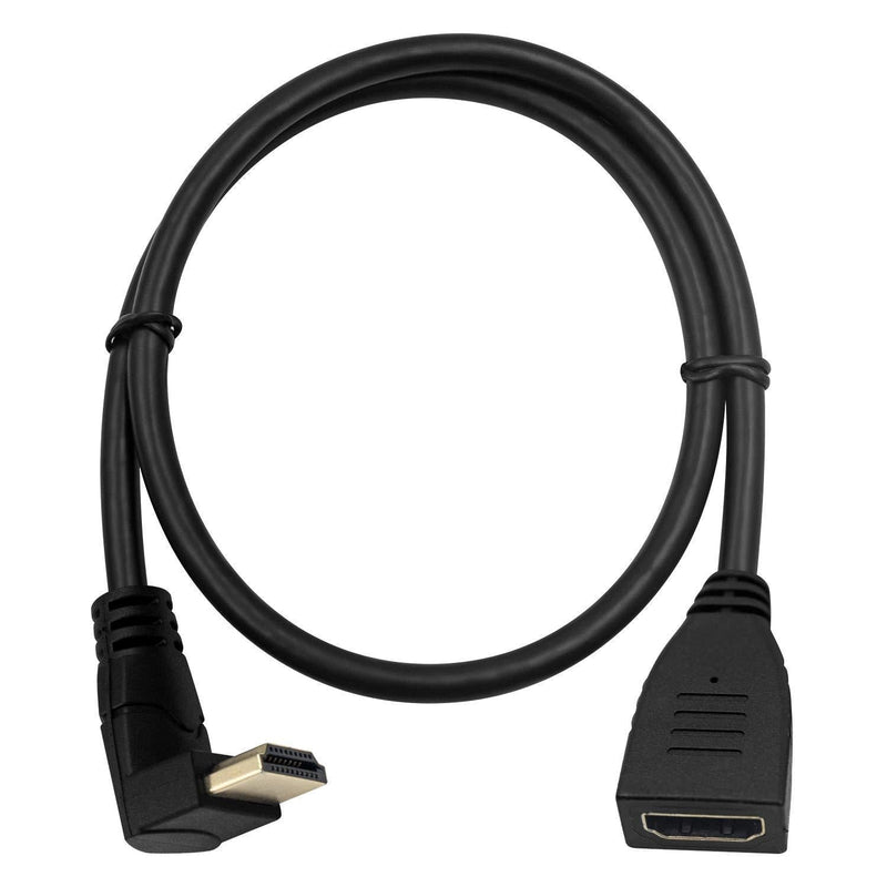 Poyiccot HDMI 2.0 Extension Cable 2 Feet / 60cm, 90 Degree HDMI Extender Cable, 90 Degree Up Angle HDMI Male to Female Extension Cable 60Hz, 4K 2K Gold Plated High Speed Short HDMI Cable(F/M Up) - LeoForward Australia