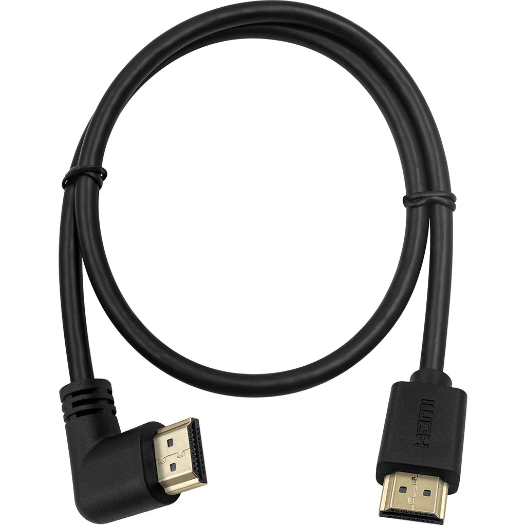 Poyiccot HDMI 2.0 Male to Male Cable 90 Degree, 2 Feet / 60cm Gold Plated High Speed HDMI Male to Male Left Angle Cable 60Hz, 4K 2K (M/M Left) - LeoForward Australia