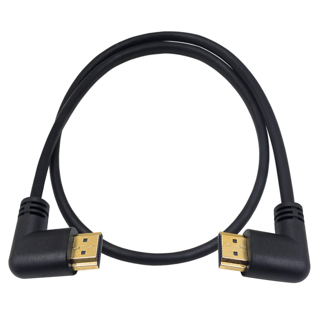 Poyiccot 90 Degree HDMI 2.0 Male to Male Cable, 1.5Ft / 50cm Gold Plated High Speed HDMI Male Right Angle to Male Left Angle Cable 60Hz, 4K 2K (M/M Left-Right) - LeoForward Australia