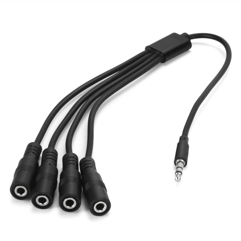 3.5mm Headphone Splitter Cable,ONXE 1/8 Inch AUX Stereo Jack Audio Splitter 1 Male to 2 3 4 Female Adapter Cable for Mp3 Player Mobile Phone Laptop, PC Headphone Speakers(Black) black - LeoForward Australia