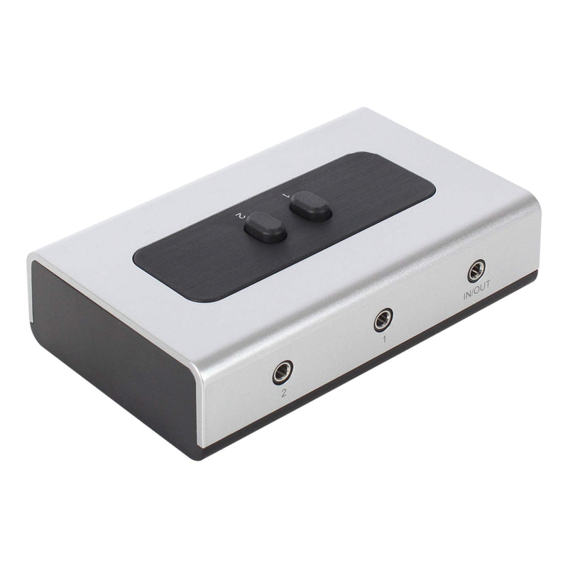  [AUSTRALIA] - NETmate 2 PORT 3.5mm STEREO Manual Switch Box AUX Audio Speaker selector(Wall Mount Hole Built-in, wall or table available) 1-Pack