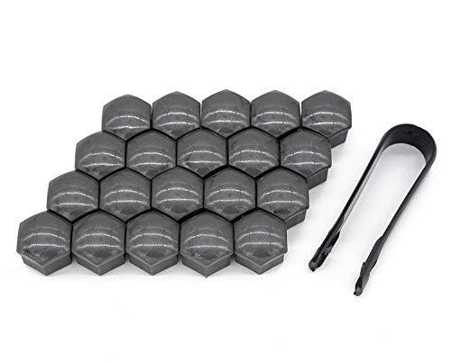  [AUSTRALIA] - Waylin 20 Pcs New Universal 17mm Wheel Lug Nut Bolt Cover Caps +Removal Tools (Gray)