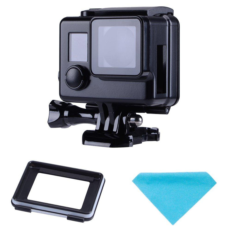  [AUSTRALIA] - Suptig Protective case Black Charging case Wire Connectable Skeleton Protective Side Open Housing case for GoPro Hero 4 Hero 3+ Hero 3 Camera