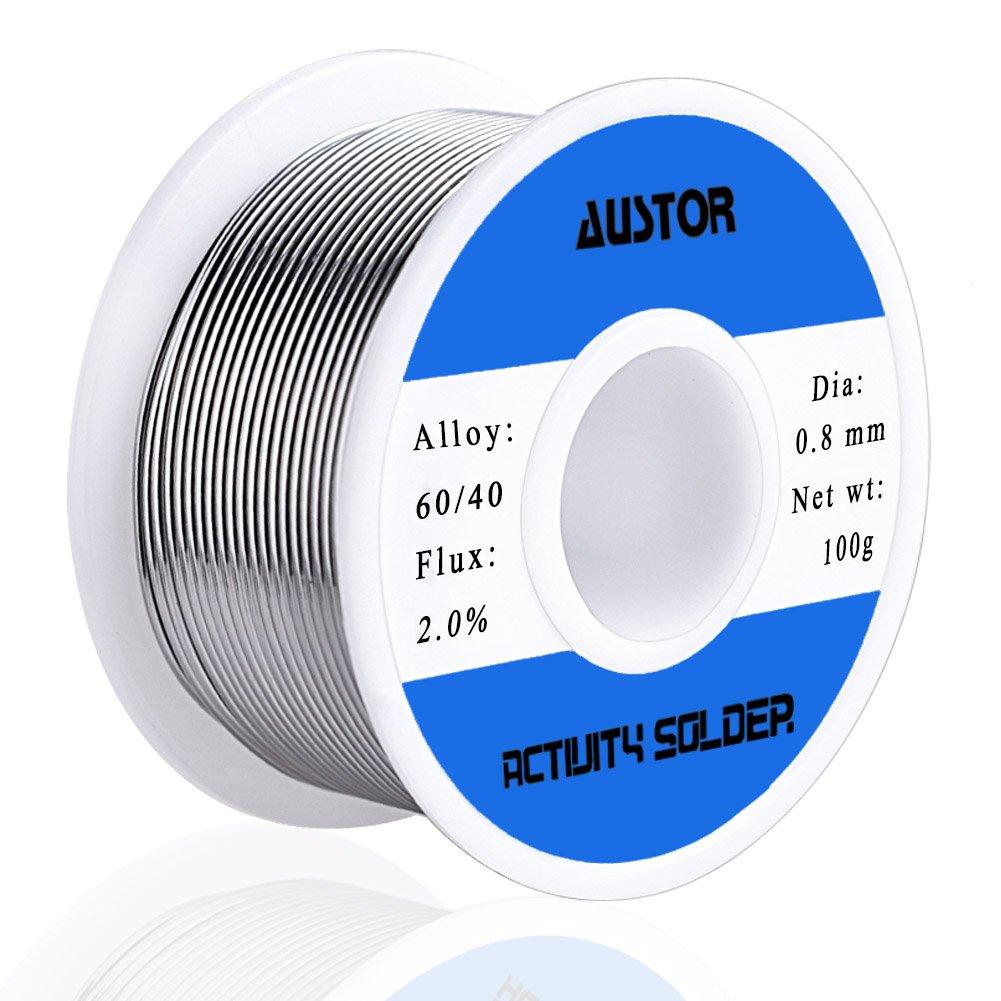  [AUSTRALIA] - AUSTOR 60-40 Tin Lead Rosin Core Solder Wire for Electrical Soldering (100g, 0.8mm)