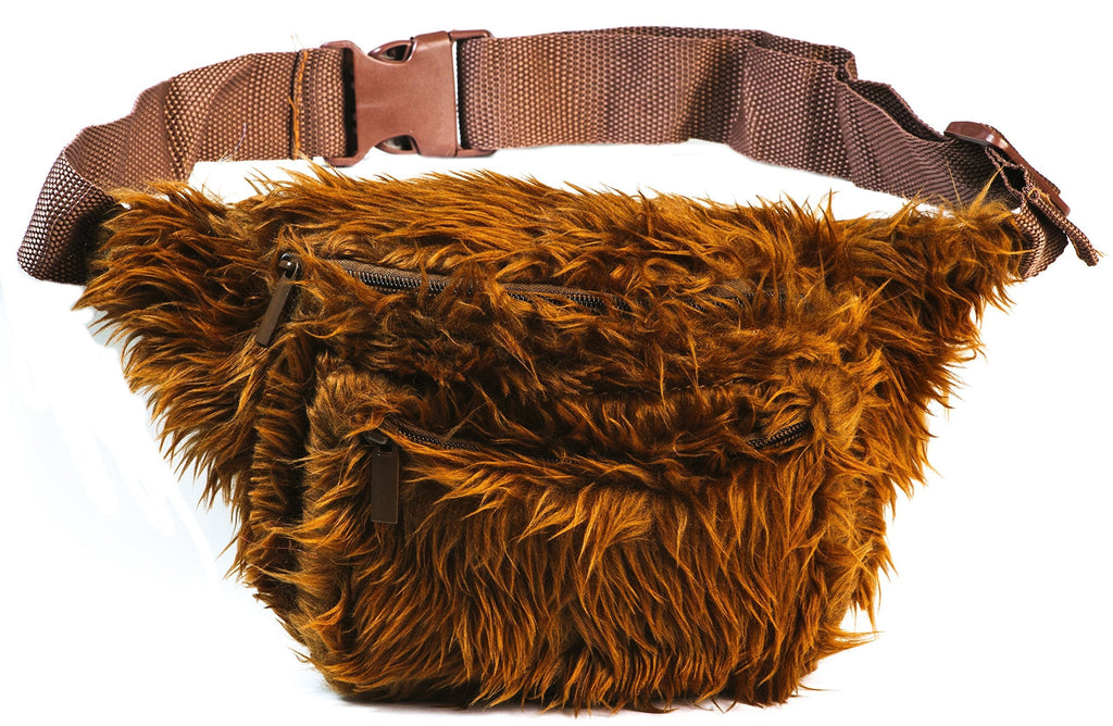 Funny Guy Mugs Premium Faux Fur Fuzzy Fanny Packs (Multiple Styles Available) One Size BROWN FUR - LeoForward Australia