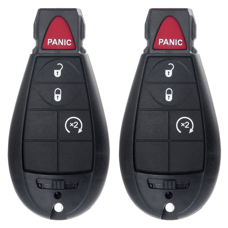  [AUSTRALIA] - ECCPP 2X Replacement New Uncut 4 Button Automotive Keyless Entry Remote Key Control Transmitter Combo Fit for Chrysler Dodge Jeep Volkswagen Routan IYZ-C01C