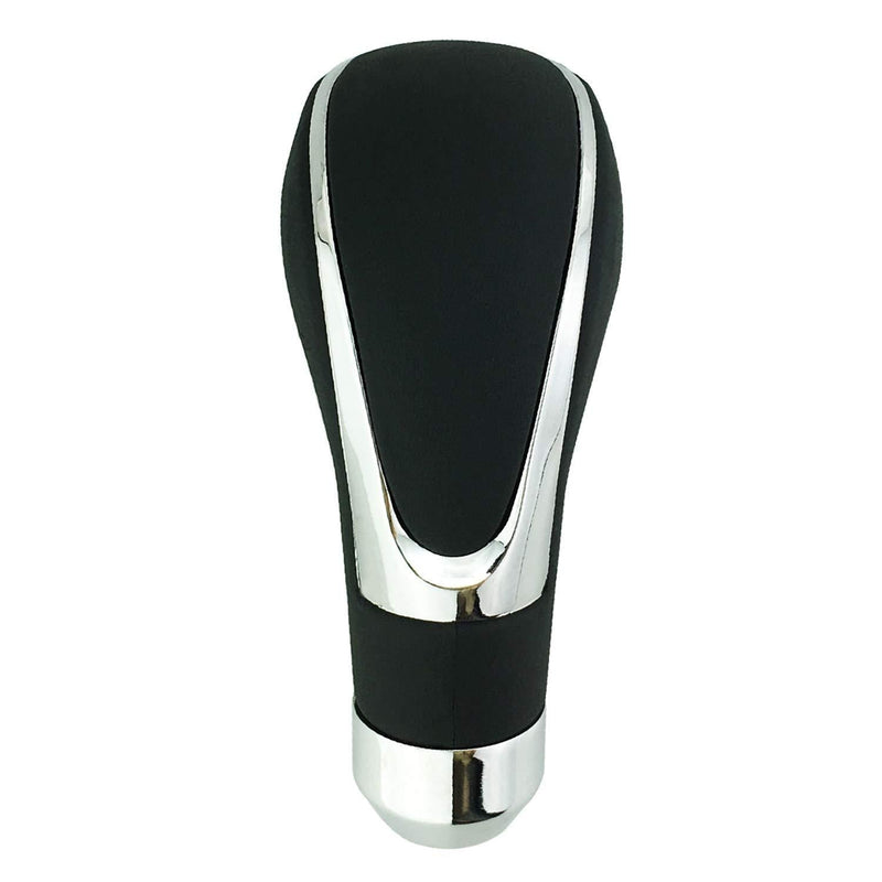  [AUSTRALIA] - Abfer Leather Shift Knob Automatic Aluminum Alloy Manual Car Gear Stick Lever Shifter Head Without Lock Button Black