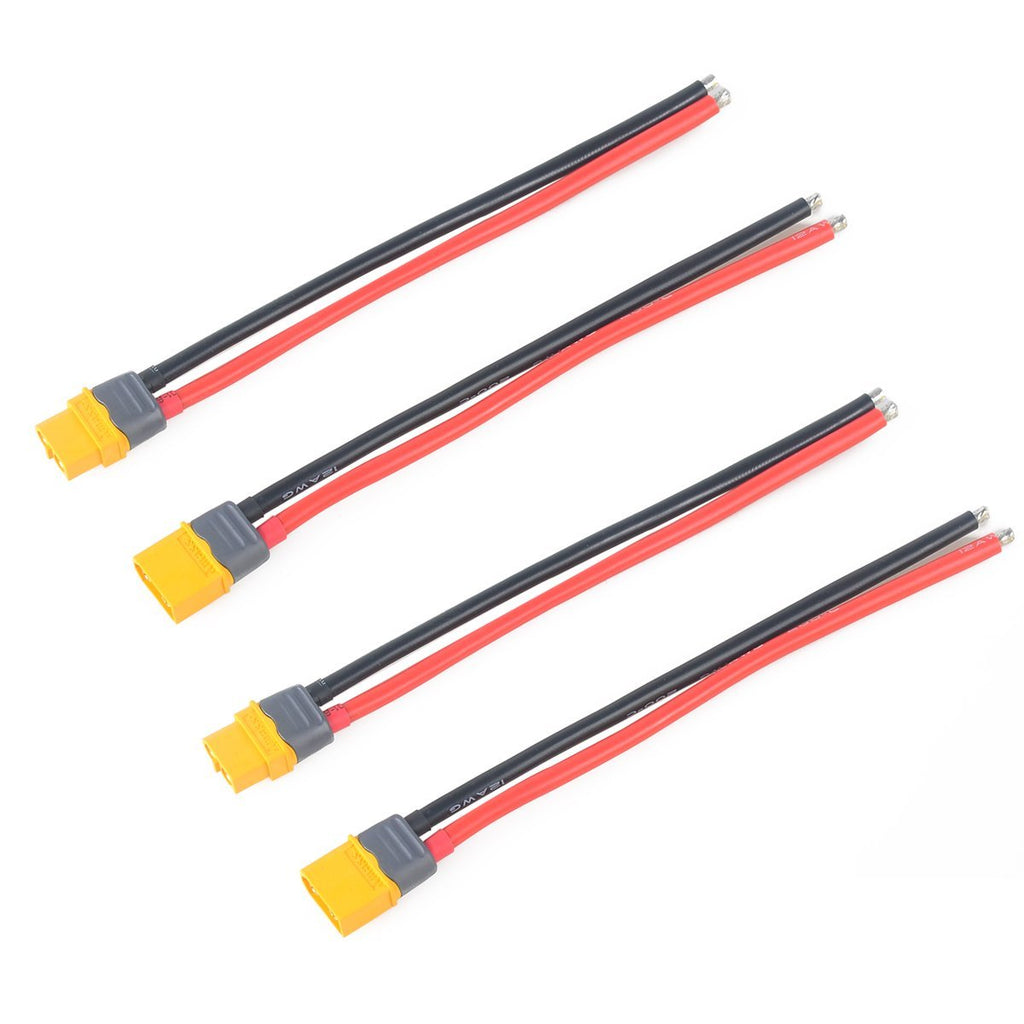 4pcs XT60 Plug Male Female Connector with Sheath Housing Connector with 150mm 12AWG Silicon Wire for RC Lipo Battery FPV Drone XT60 Connector - LeoForward Australia