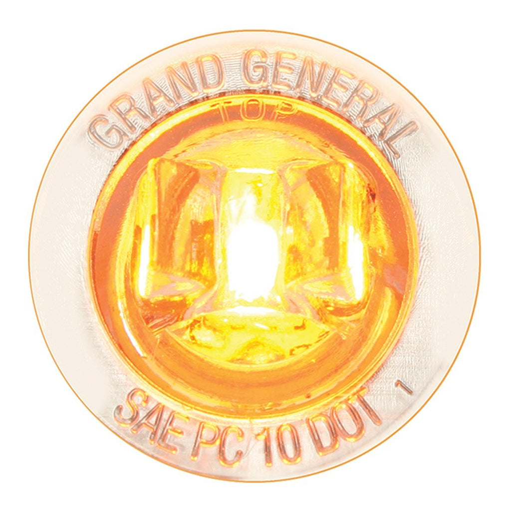  [AUSTRALIA] - GG Grand General 75211 1-1/4” Dual Function Mini Wide Angle LED Light for Trucks, Towing, Trailers, ATVs, UTVs, RVs,Amber/Clear Amber/Clear w/Nut