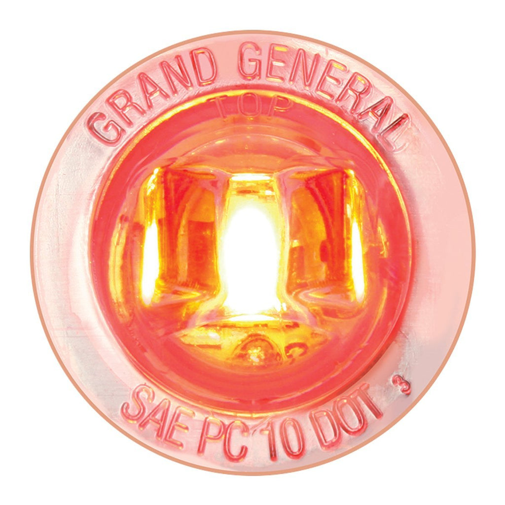  [AUSTRALIA] - GG Grand General 75213 1-1/4” Dual Function Mini Wide Angle LED Light for Trucks, Towing, Trailers, ATVs, UTVs, RVs,Red/Clear Red/Clear w/Nut