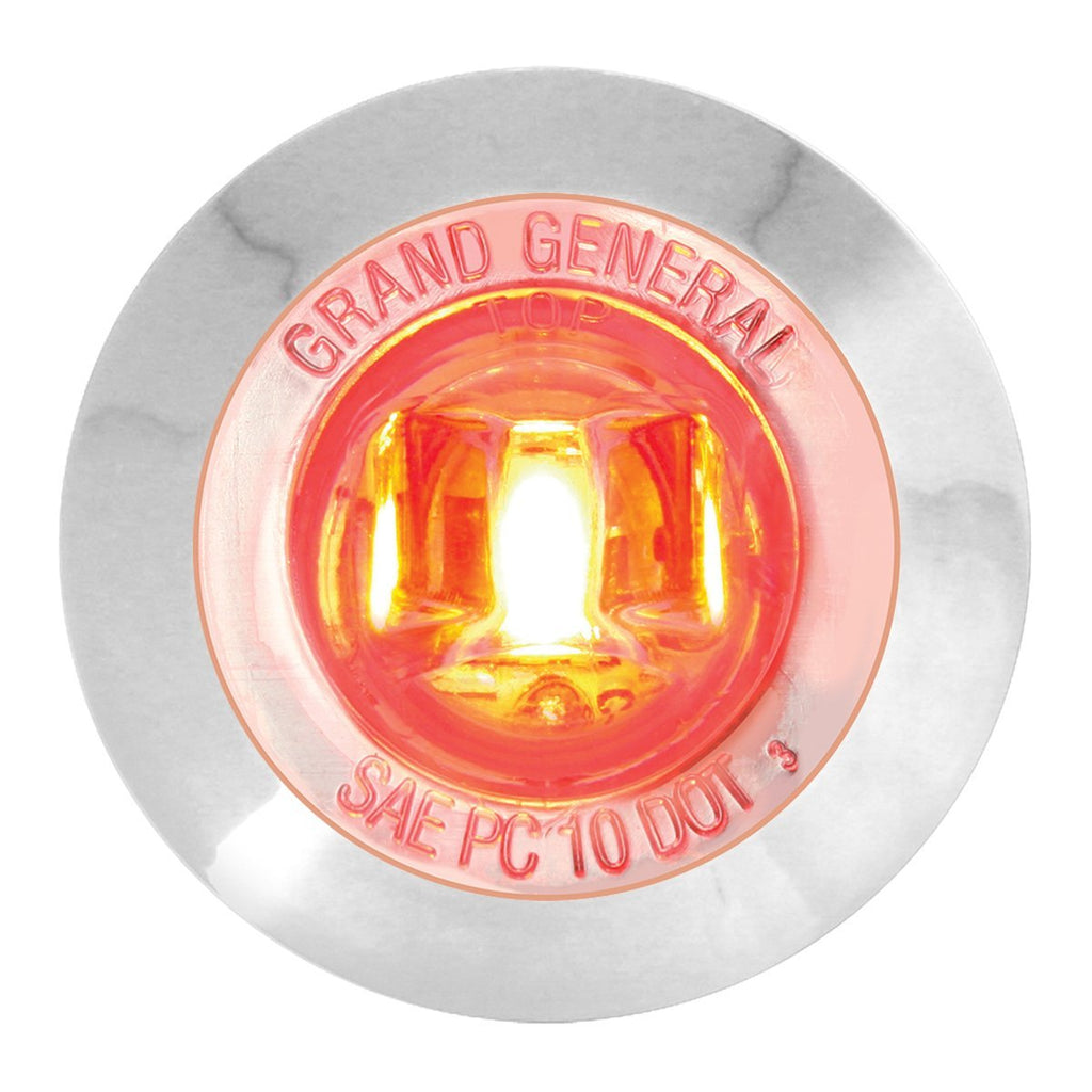  [AUSTRALIA] - GG Grand General 75223 1-1/4” Dual Function Mini LED Light with Chrome Plastic Bezel for Trucks, Towing, Trailers, ATVs, UTVs, RVs w/Bezel Red/Clear