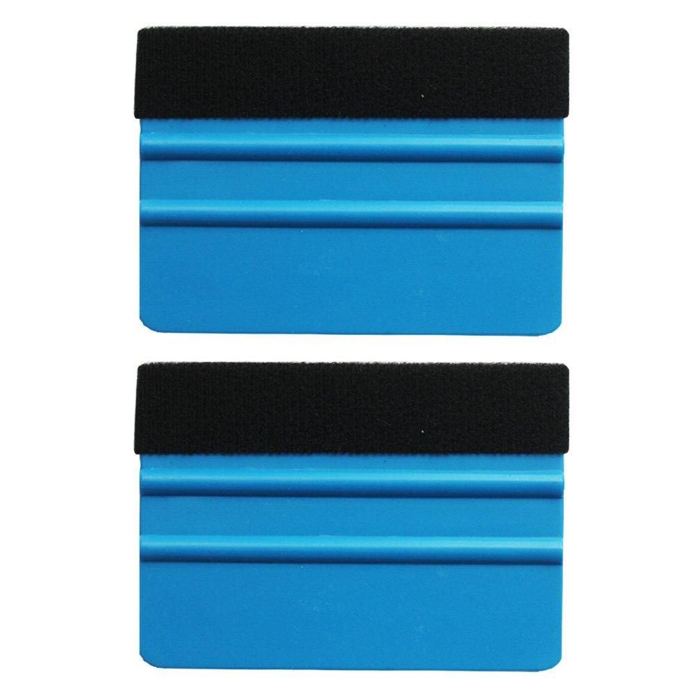  [AUSTRALIA] - EEFUN Durable Black Felt Edge Squeegee 4 Inch for Car Vinyl Film Wrapping Decal Squeegee Window Tint Work, Professional Scratch Free Squeegee. Pack of 2