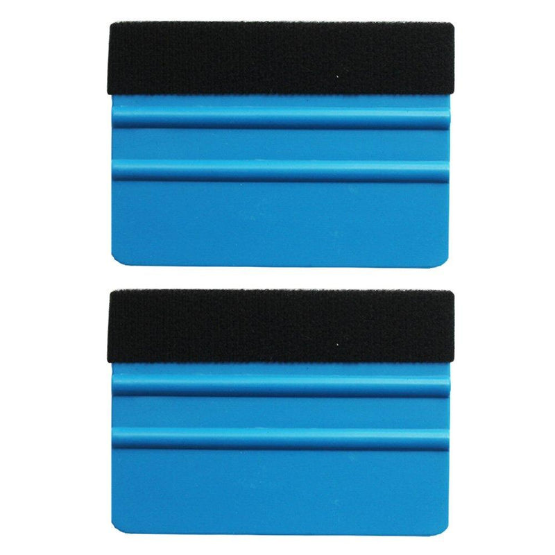  [AUSTRALIA] - EEFUN Durable Black Felt Edge Squeegee 4 Inch for Car Vinyl Film Wrapping Decal Squeegee Window Tint Work, Professional Scratch Free Squeegee. Pack of 2