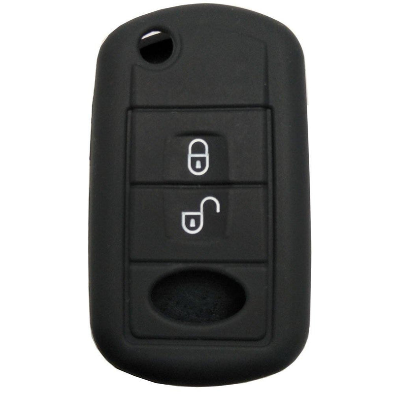  [AUSTRALIA] - Keyless Entry Remote Key Fob Skin Cover Protective Silicone Rubber key Jacket Protector for Land Rover Discovery LR3 Range Rover Sport (Black) Black