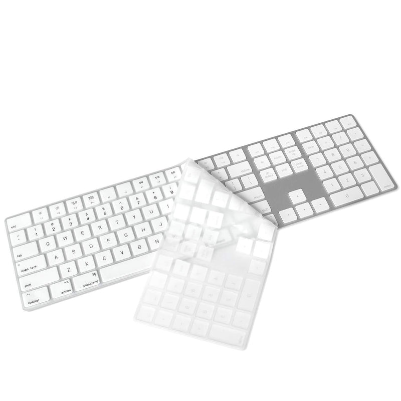 Silicone Keyboard Cover for Apple Magic Keyboard with Numeric Keypad MQ052LL/A (A1843) US Layout Ultra Thin Protector Skin (for Magic Keyboard (MQ052LL/A), White) for Magic Keyboard (MQ052LL/A) - LeoForward Australia